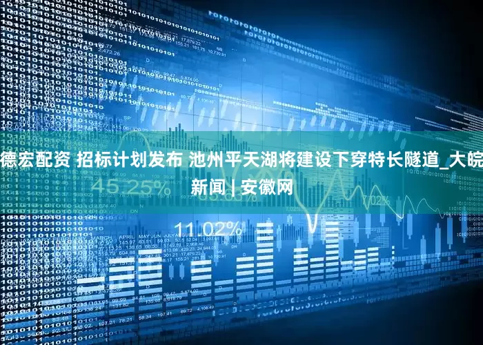 德宏配资 招标计划发布 池州平天湖将建设下穿特长隧道_大皖新闻 | 安徽网